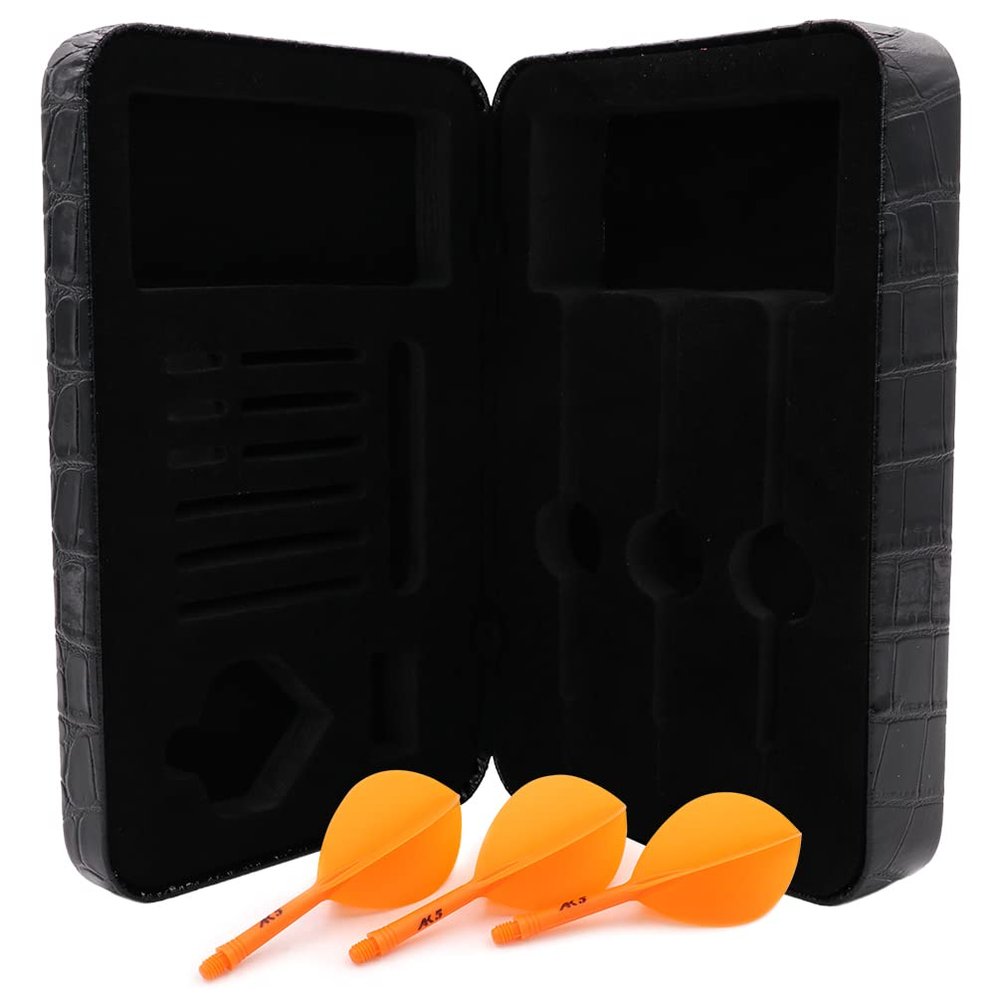 CUESOUL Professional Luxury PU Dart Case with AK5 Dart Flight Tear Shape for Steel Tips or Soft Tips