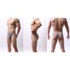 JEsilunmaMY Mens Seamless Underwear Ice Silk Low Rise U Convex Pouch G-String Thong Solid Color Breathable T-Back Panties (Grey,Small) view 4