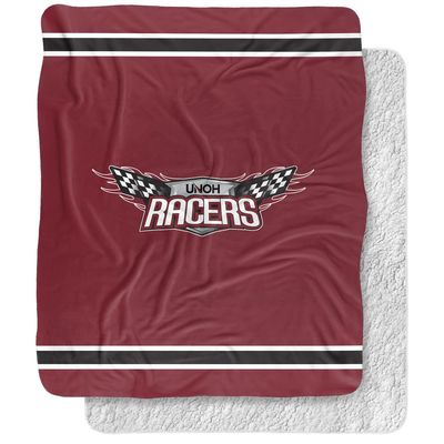 University of Northwestern Ohio Racers Primary Logo Silky Touch Sherpa Back Super Soft Throw Blanket,Primary Logo
