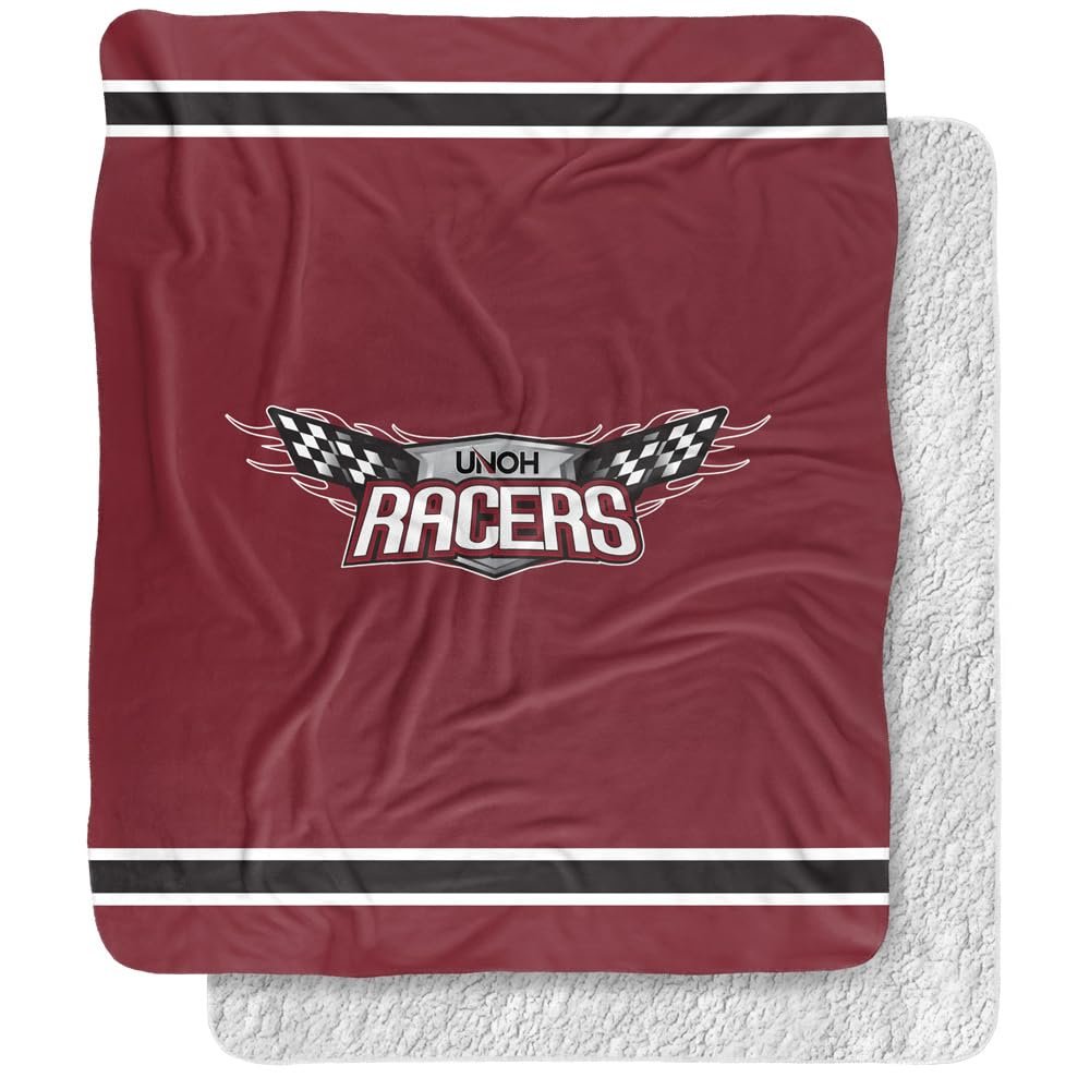University of Northwestern Ohio Racers Primary Logo Silky Touch Sherpa Back Super Soft Throw Blanket,Primary Logo