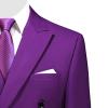 Maiyifu-GJ Men's Slim Fit Double Breasted Jacket Slim Fit Business Daily Prom Blazer Peak Lapel Groom Wedding Party Suit Coat (Purple 1,XX-Large) view 4