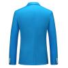 Men's Slim Fit Double Breasted Jacket Slim Fit Business Daily Prom Blazer Peak Lapel Groom Wedding Party Suit Coat (Blue 3,XX-Large) view 2
