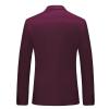 Maiyifu-GJ Men's Slim Fit Double Breasted Jacket Slim Fit Business Daily Prom Blazer Peak Lapel Groom Wedding Party Suit Coat (Dark Red,X-Large) view 2