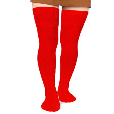 Moon Wood Women Thigh High Socks Extra Long Cotton Knit Warm Thick Tall Long Boot Stockings Leg Warmers