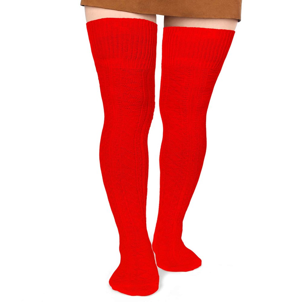 Moon Wood Women Thigh High Socks Extra Long Cotton Knit Warm Thick Tall Long Boot Stockings Leg Warmers