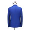 Men's Slim Fit Double Breasted Jacket Slim Fit Business Daily Prom Blazer Peak Lapel Groom Wedding Party Suit Coat (Blue 1,X-Large) view 2