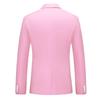 Men's Slim Fit Double Breasted Jacket Slim Fit Business Daily Prom Blazer Peak Lapel Groom Wedding Party Suit Coat (Pink 2,Medium) view 2
