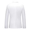 Maiyifu-GJ Men's Slim Fit Double Breasted Jacket Slim Fit Business Daily Prom Blazer Peak Lapel Groom Wedding Party Suit Coat (White 2,Large) view 2