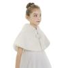 Girls Faux Fur Shawl Wrap Flower Girl Wedding Party Dress Up Bolero Shrug Accessories Winter Princess Warm Shoulder Cape view 2