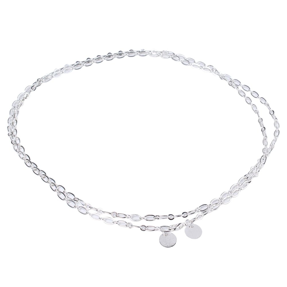 JUNYY Women Bohemian Style Tassel Sequin Geometric Waist Chain Sexy Summer Beach Bikini Body Chain Charms(Silver)
