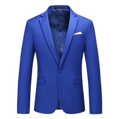 Men's Slim Fit Double Breasted Jacket Slim Fit Business Daily Prom Blazer Peak Lapel Groom Wedding Party Suit Coat (Blue 2,5X-Large)
