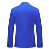 Men's Slim Fit Double Breasted Jacket Slim Fit Business Daily Prom Blazer Peak Lapel Groom Wedding Party Suit Coat (Blue 2,5X-Large) view 2