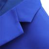 Men's Slim Fit Double Breasted Jacket Slim Fit Business Daily Prom Blazer Peak Lapel Groom Wedding Party Suit Coat (Blue 2,5X-Large) view 3