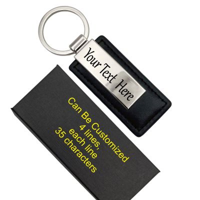 good goods Personalized Engraved Leather Keychain Custom Message Names Keychain Gift for Men Women Boyfriend Keyring (Print Box S2)