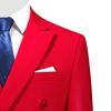 Maiyifu-GJ Men's Slim Fit Double Breasted Jacket Slim Fit Business Daily Prom Blazer Peak Lapel Groom Wedding Party Suit Coat (Red 1,3X-Large) view 3