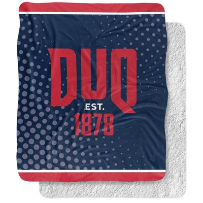 Duquesne University Dukes Logo Dots Silky Touch Sherpa Back Super Soft Throw Blanket,Logo Dots