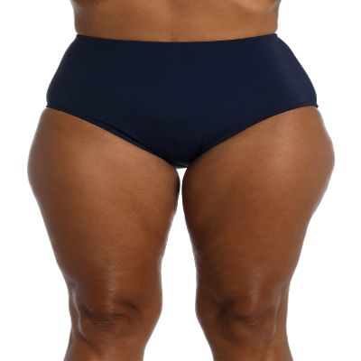Maxine of Hollywood Women's High Waist Hipster Bikini Swimsuit Bottom, Indigo, 8