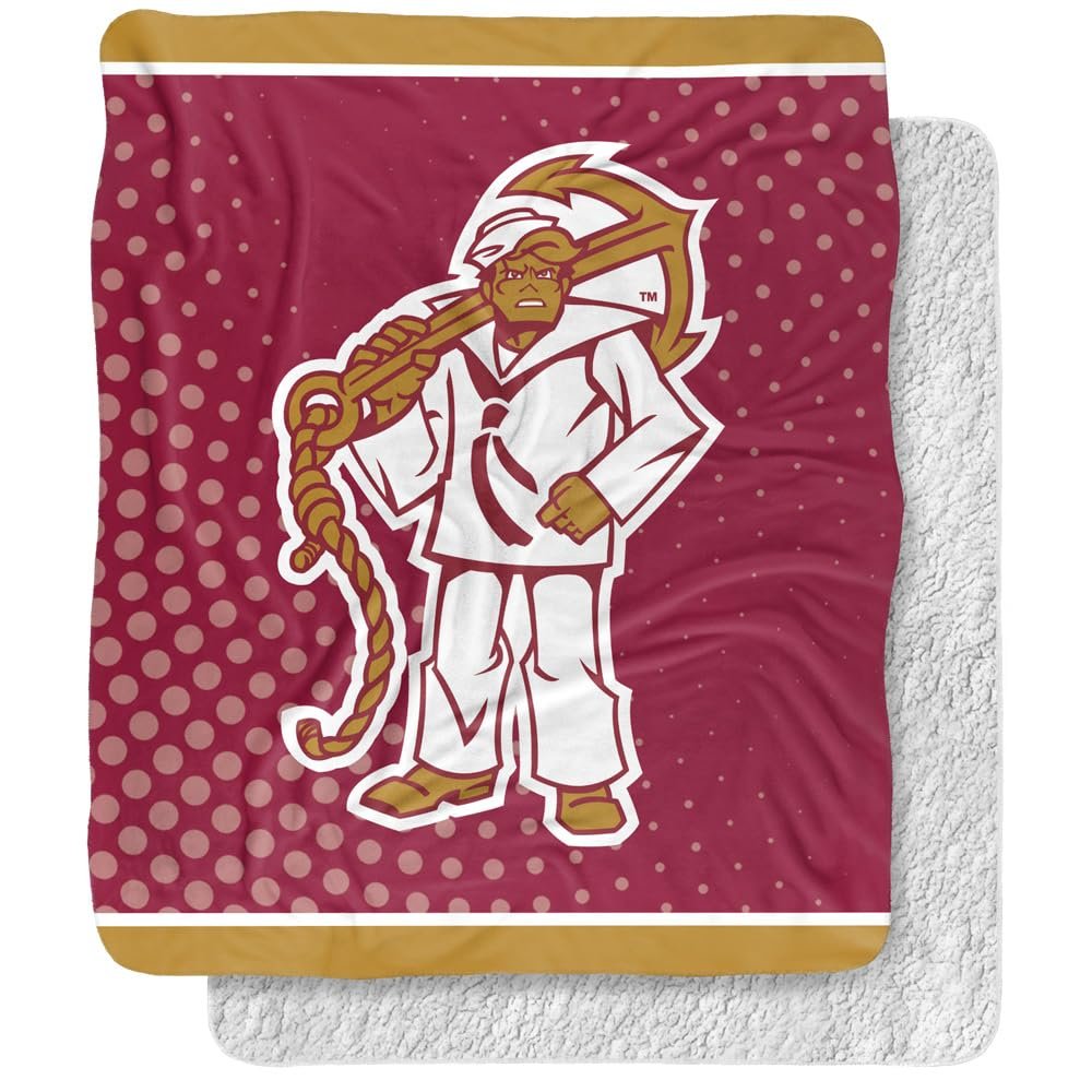 Rhode Island College Anchorman Logo Dots Silky Touch Sherpa Back Super Soft Throw Blanket,Logo Dots