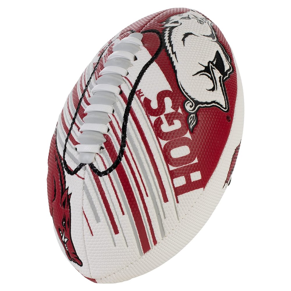 Franklin Sports Arkansas Razorbacks Foam Football - Youth Mini Football for Kids - 8.5" Junior Soft Foam Ball - SPACELACE Easy Grip Cover - Perfect Toy for Kids