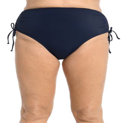 Maxine Of Hollywood Women's Standard Side Tie Mid Waist Swimsuit Bottom, Indigo, 8