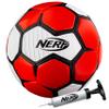 Nerf Proshot Kids Soccer Ball - Size 3 Indoor + Outdoor Youth Soccer Ball + Air Pump Set - Official Size 3 Soft Cover for Boys + Girls - Pump + Inflation Needle Included - Red/White view 1