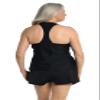 Maxine Of Hollywood Women's Standard V-Neck Racer Back Tankini Swimsuit Top, Black//Ombre Animal, 12 view 2