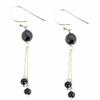 skyjewels 3-5mm Certified Round Faceted Black Diamond Dangler Earring With 925 Sterling Silver Beautiful Earrings for Woman view 1