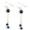 skyjewels 3-5mm Certified Round Faceted Black Diamond Dangler Earring With 925 Sterling Silver Beautiful Earrings for Woman view 2