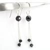 skyjewels 3-5mm Certified Round Faceted Black Diamond Dangler Earring With 925 Sterling Silver Beautiful Earrings for Woman view 3