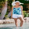Maxine Of Hollywood Women's Standard Bandeau Tankini Swimsuit Top, Multi//Electric Rose, 18 view 4