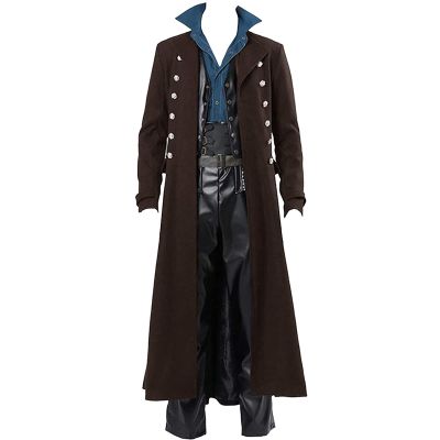 XUNRYAN Mens Victorian Jacket Vintage Steampunk Gothic Renaissance Medieval Frock Coat Cosplay Halloween Costume Tailcoat