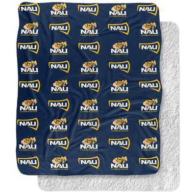 Northern Arizona University Lumberjacks Blanket, 50"x60" Logo Pattern, Silky Touch Sherpa Back Super Soft Throw Blanket