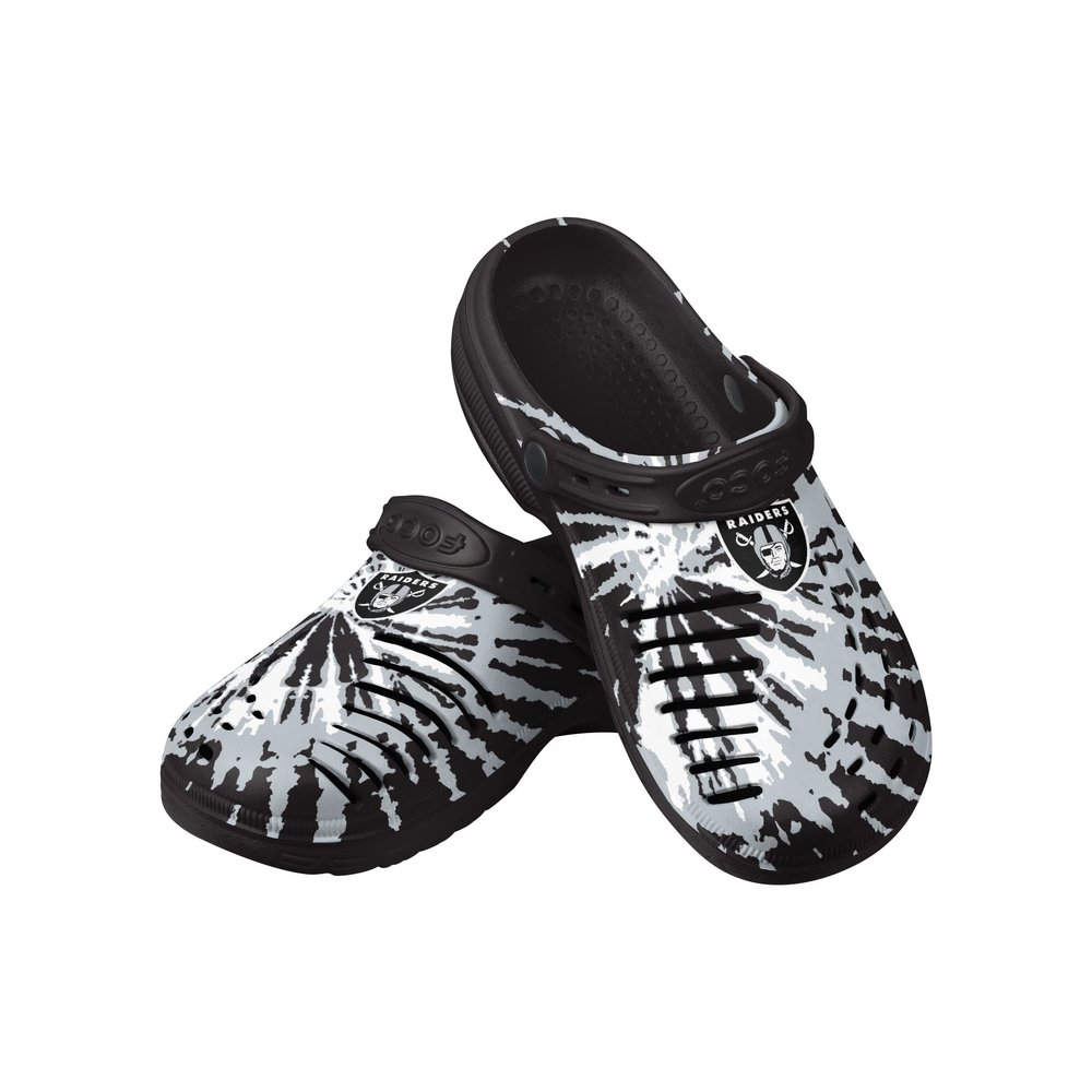 FOCO Las Vegas Raiders NFL Mens Tie-Dye Clog with Strap - M