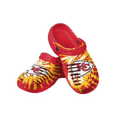 FOCO Kansas City Chiefs NFL Mens Tie-Dye Clog with Strap - S