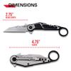 Tac-Force Folding Pocket Knife  Bead Blast Stainless Steel Blade, Silver Aluminum Handle w/Black Rubber Inlay, Flip Out Rope Cutter and Pocket Clip, EDC, Rescue - TF-1041GY view 2
