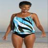Maxine Of Hollywood Women's Standard Bandeau Tankini Swimsuit Top, Multi//Retro Wave, 12 view 3