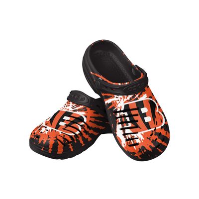 FOCO Cincinnati Bengals NFL Mens Tie-Dye Clog with Strap - M