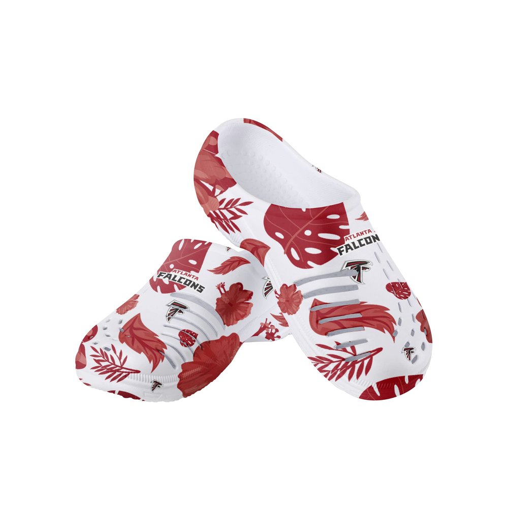 FOCO Atlanta Falcons NFL Womens Floral White Clog - XL