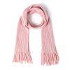 Kids Knit Scarf Winter Fashion Solid Color Toddler Baby Scarves Neck Warmer Tassel Scarf for Boys Girls Pink view 1