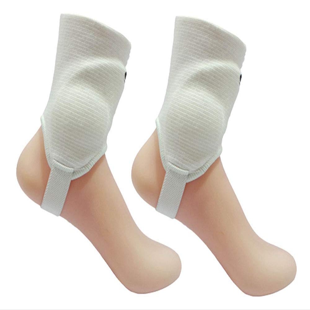 DEAD SKIN Ankle Guards 1 Pair Shield Protector Dual Sided Pads for Soccer, Football, Volleyball (Kids, White)
