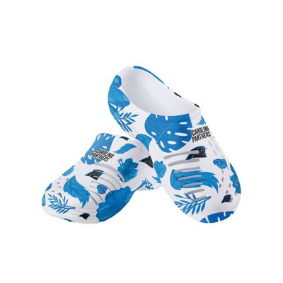 FOCO Carolina Panthers NFL Womens Floral White Clog - M