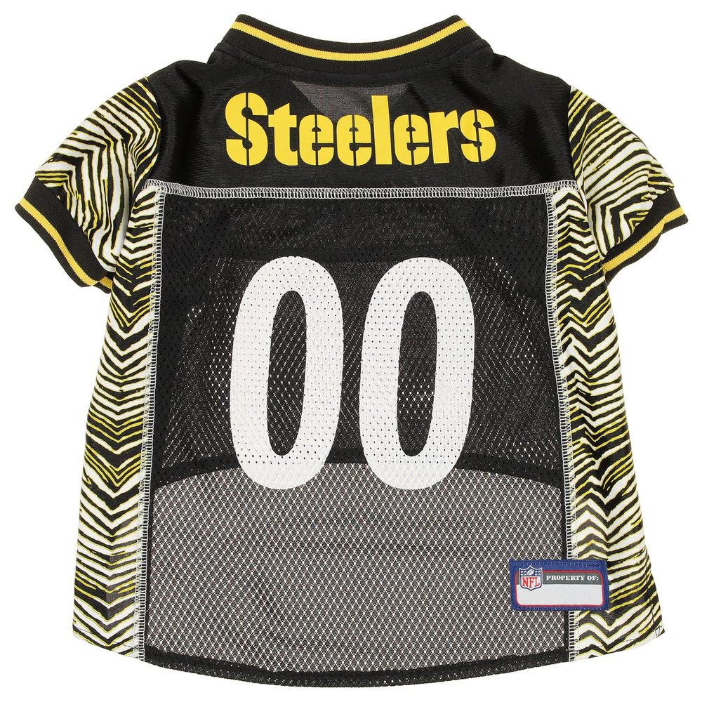 Zubaz NFL Team Pet Jersey for Dogs, Pittsburgh Steelers, Small
