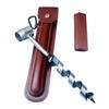 Bushcraft Gear Hand Auger Drill,Bushcraft Tool Survival Tool, Scotch Eye Wood Auger Bit with Genuine Leather Cover,Camping Shelter Building, Barbecue Grill, Backpacking, 1" Dia Drill Peg Hole Maker view 1