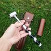 Bushcraft Gear Hand Auger Drill,Bushcraft Tool Survival Tool, Scotch Eye Wood Auger Bit with Genuine Leather Cover,Camping Shelter Building, Barbecue Grill, Backpacking, 1" Dia Drill Peg Hole Maker view 3