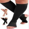 ABSOLUTE SUPPORT Wide Calves Graduated Support Compression Socks with Open Toe for Women and Men 20-30mmHg | For Airplane, Running, Athletic - Black, 7X-Large- A911BL view 1