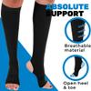 ABSOLUTE SUPPORT Wide Calves Graduated Support Compression Socks with Open Toe for Women and Men 20-30mmHg | For Airplane, Running, Athletic - Black, 7X-Large- A911BL view 2