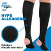 ABSOLUTE SUPPORT Wide Calves Graduated Support Compression Socks with Open Toe for Women and Men 20-30mmHg | For Airplane, Running, Athletic - Black, 7X-Large- A911BL view 3