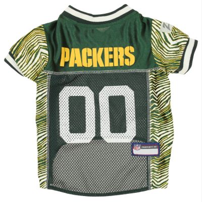 Zubaz NFL Team Pet Jersey for Dogs, Green Bay Packers, Large