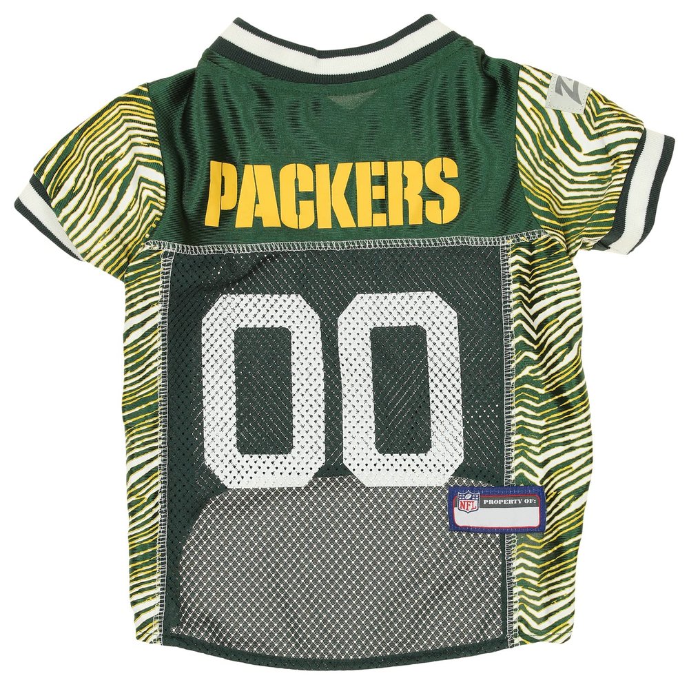 Zubaz NFL Team Pet Jersey for Dogs, Green Bay Packers, Large