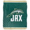 Jacksonville University Dolphins Logo Dots Silky Touch Sherpa Back Super Soft Throw Blanket,Logo Dots view 2